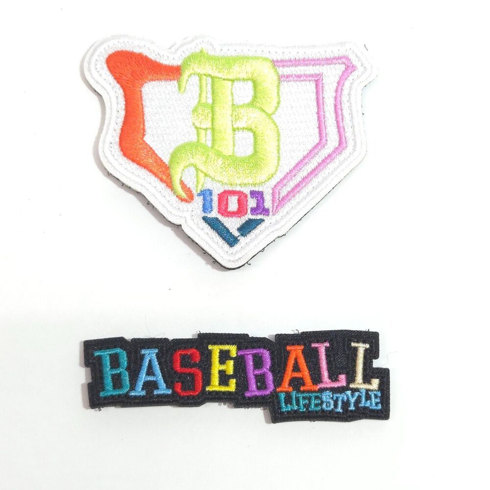Baseball Lifestyle 101 Embroidered Hook Loop Patches Baseball Logo 2 Patches